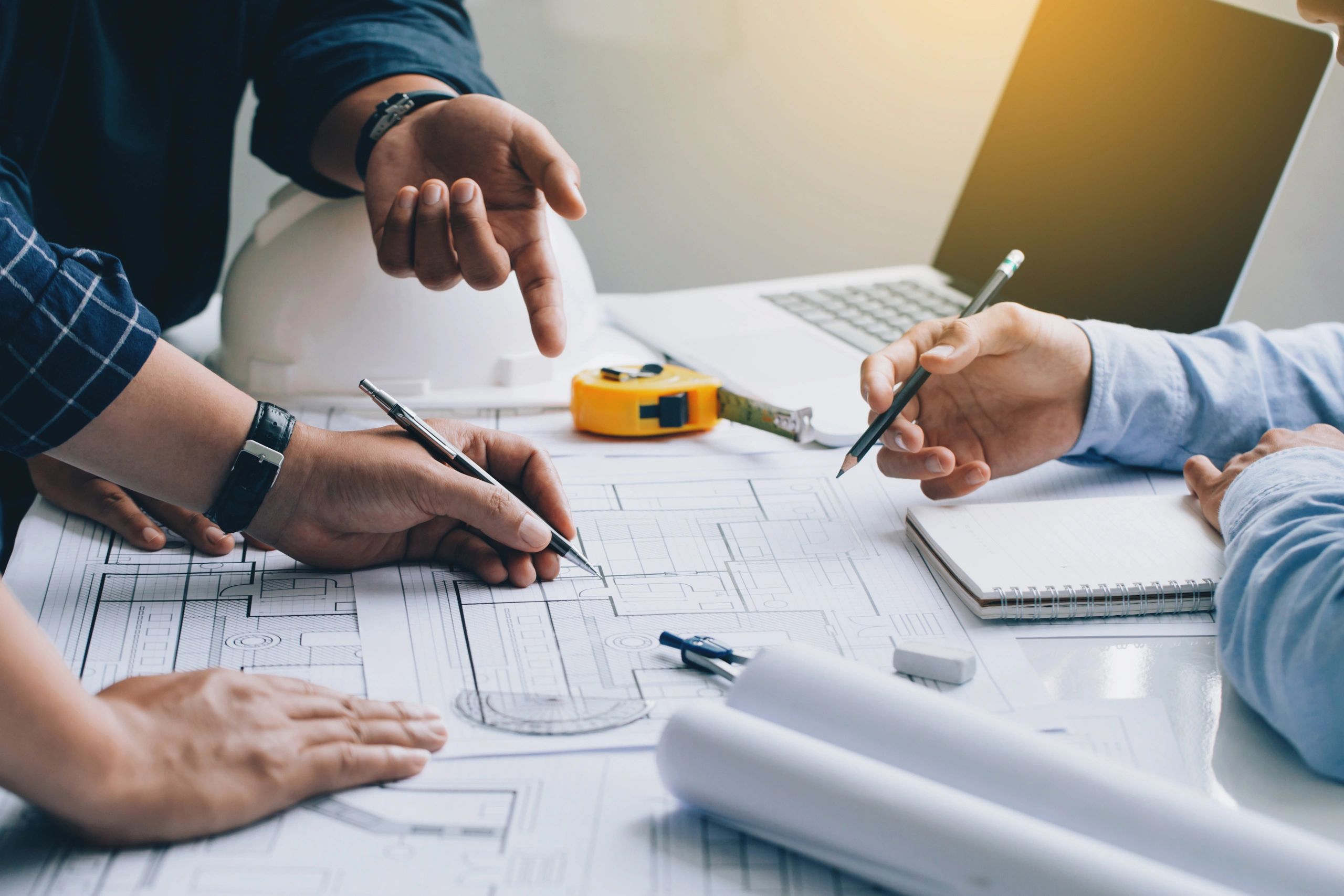 Engineer or architect meeting for project working with